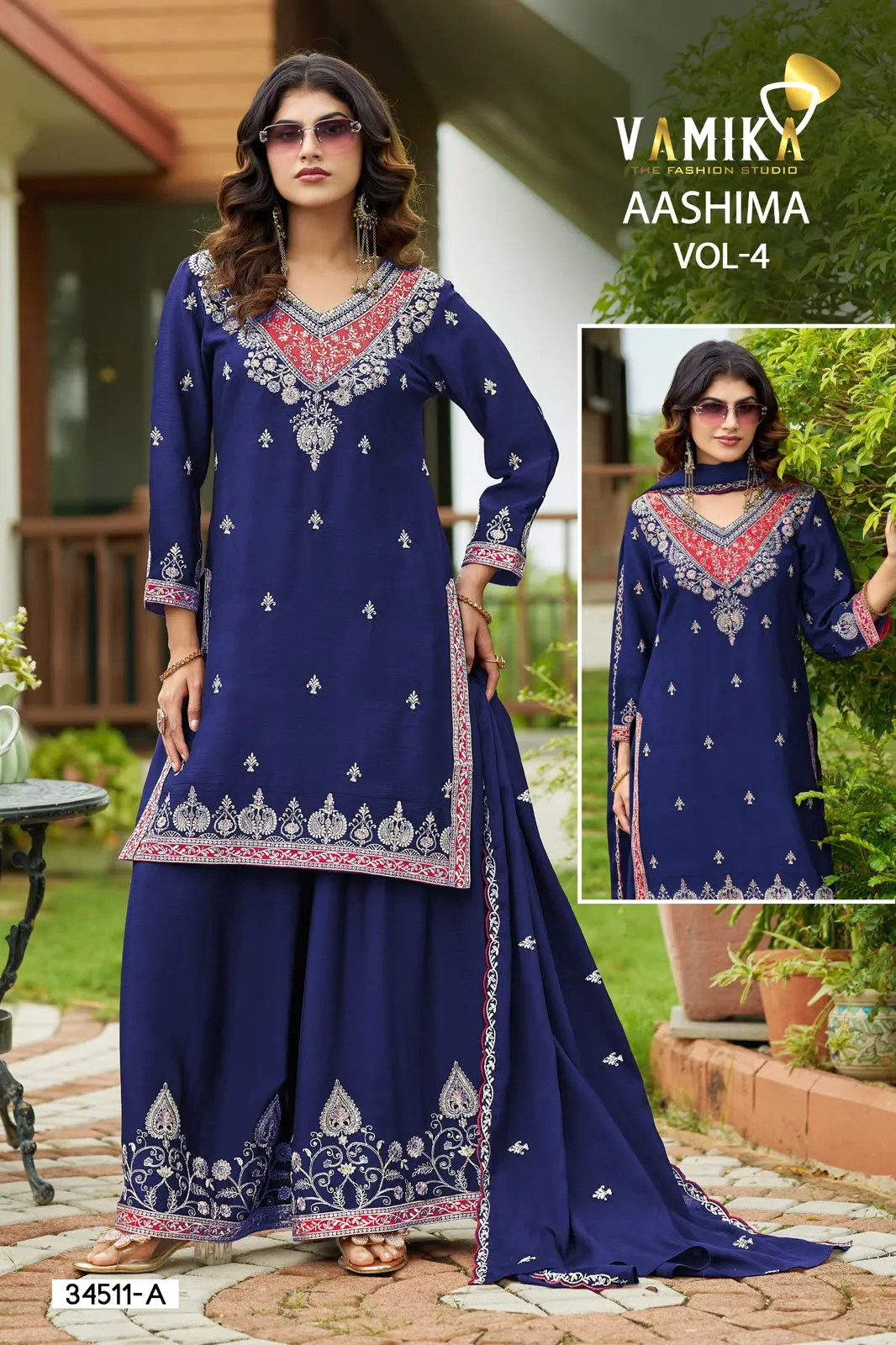 Vamika Ashima Vol 4 (D.NO.34511A to 34511D) catalog bapu market wholesale kurti market jaipur - Sanvari Fashion