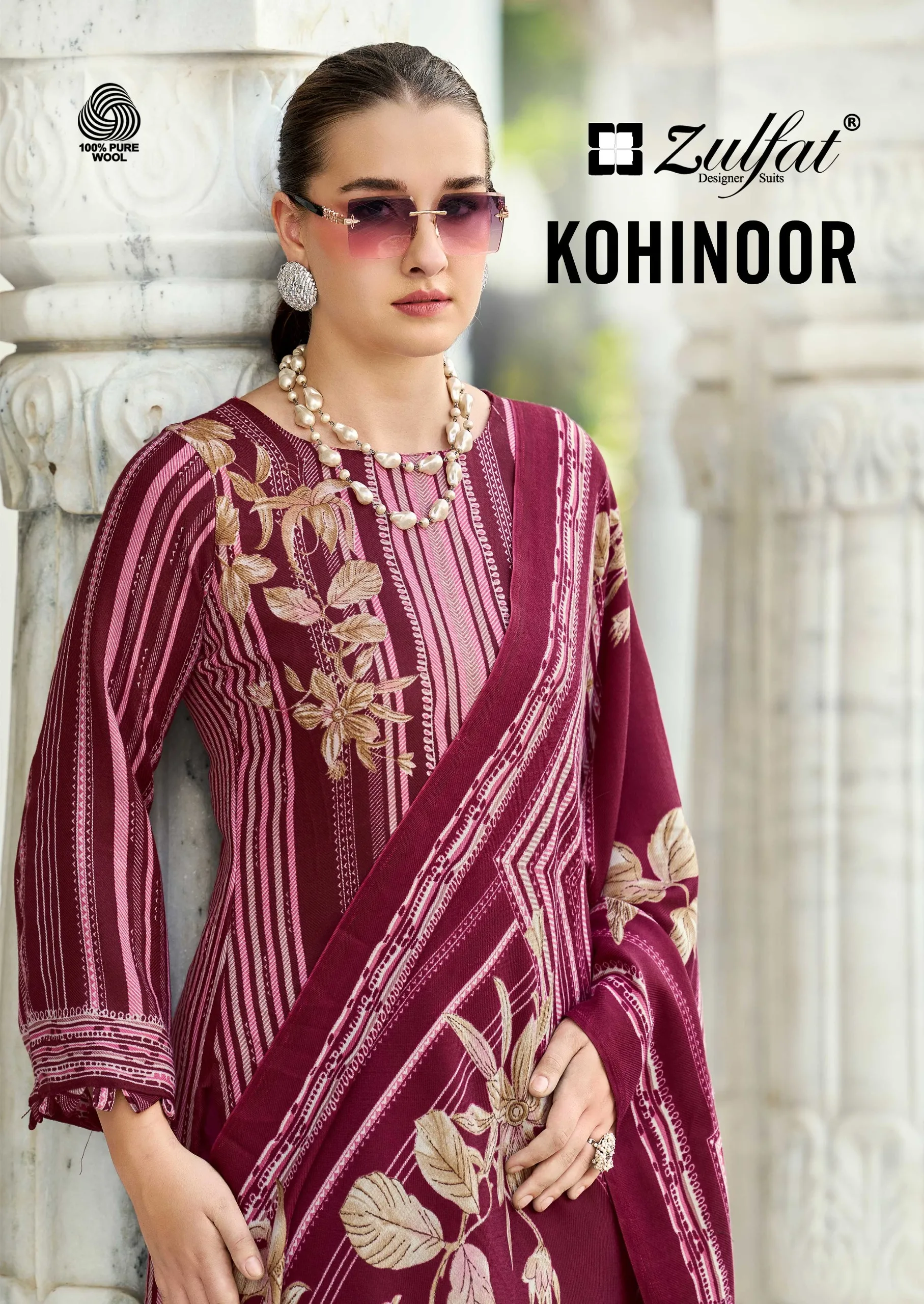 Zulfat Kohinoor catalog wholesale pashmina dress material - Sanvari Fashion