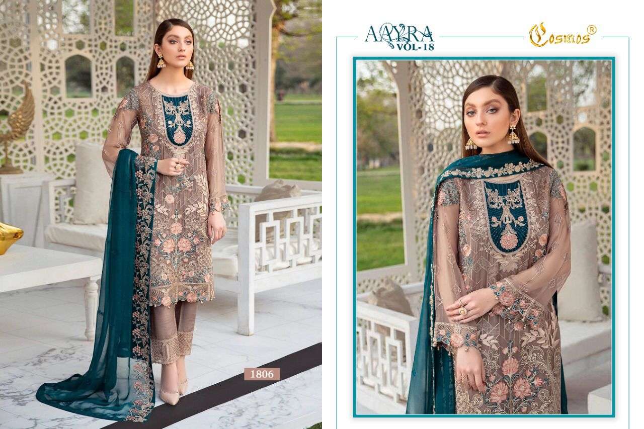  Cosmos Aayra vol 18 Georgette Wear Pakistani Salwar Kameez suits catalog