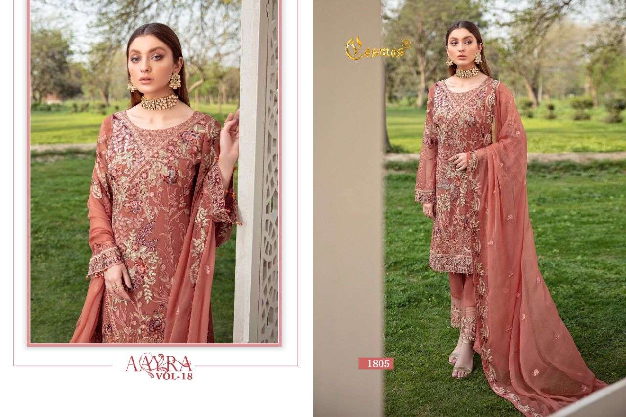  Cosmos Aayra vol 18 Georgette Wear Pakistani Salwar Kameez suits catalog