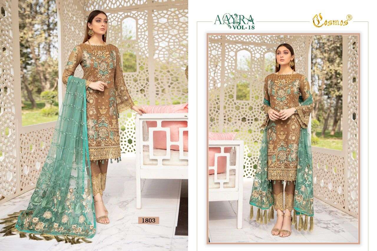  Cosmos Aayra vol 18 Georgette Wear Pakistani Salwar Kameez suits catalog