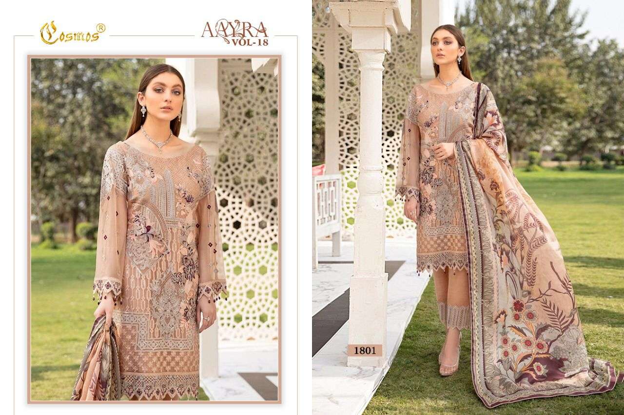  Cosmos Aayra vol 18 Georgette Wear Pakistani Salwar Kameez suits catalog