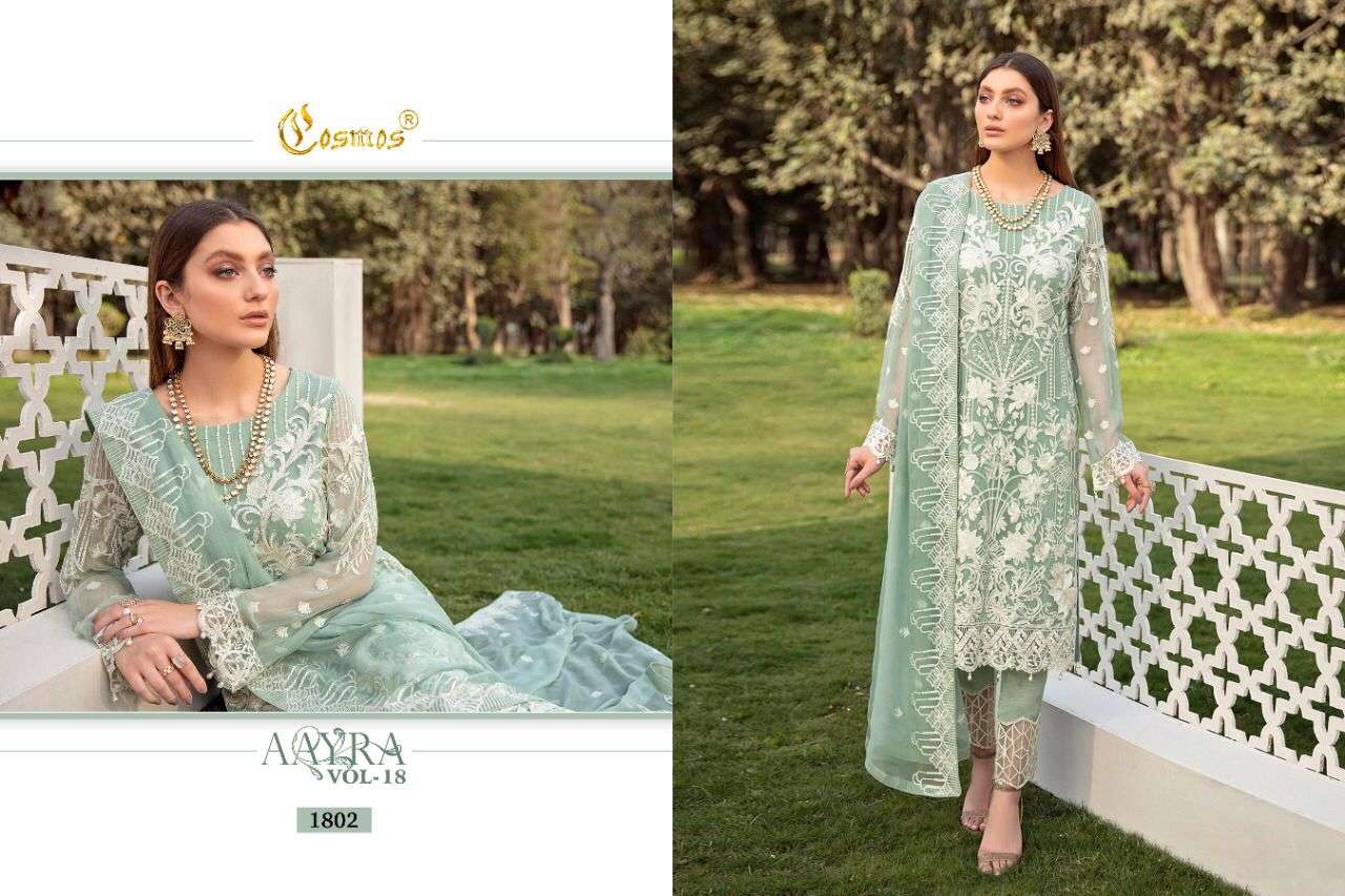  Cosmos Aayra vol 18 Georgette Wear Pakistani Salwar Kameez suits catalog