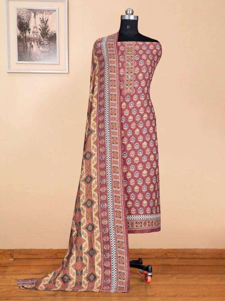 Bipson Safari 1601 Pashmina Print With Work Dress Material