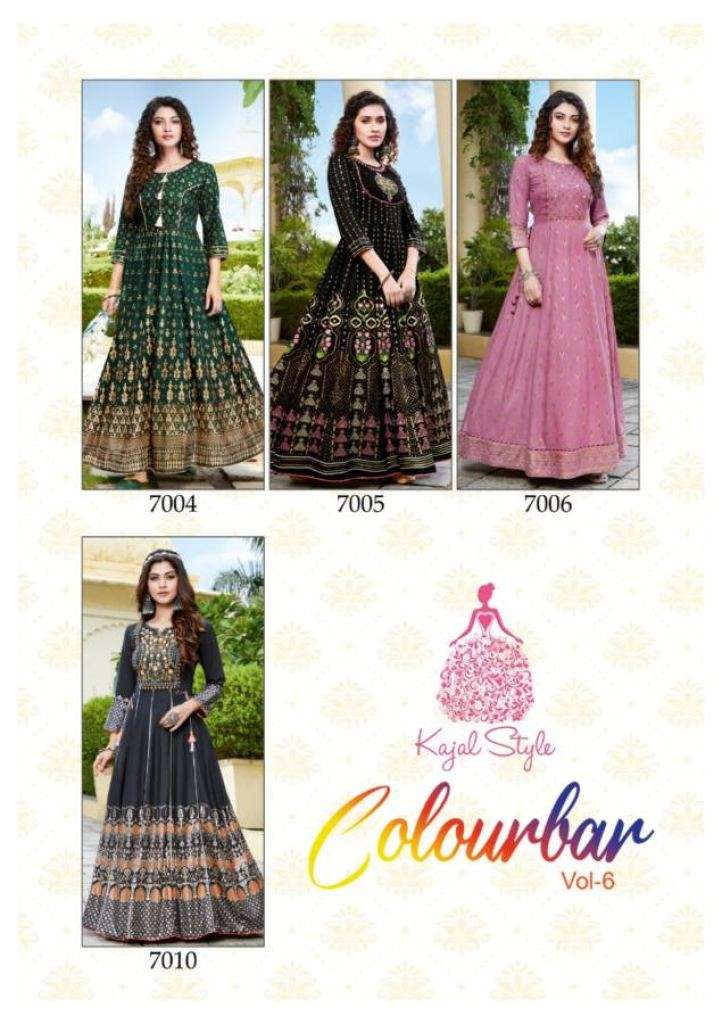 Kajal Style Fashion Colourbar vol 6 Designer Anarkali Long Kurti