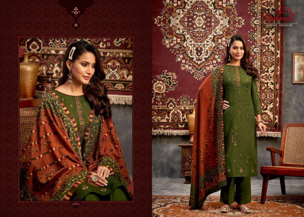 Sarmaaya Jamawar Premium pashmina dress material