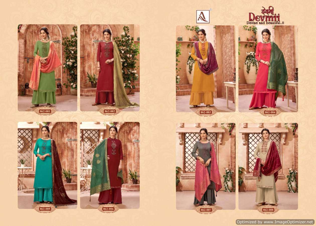 Alok Devmii Jam Cotton Embroidery Designer Dress Material catalog 