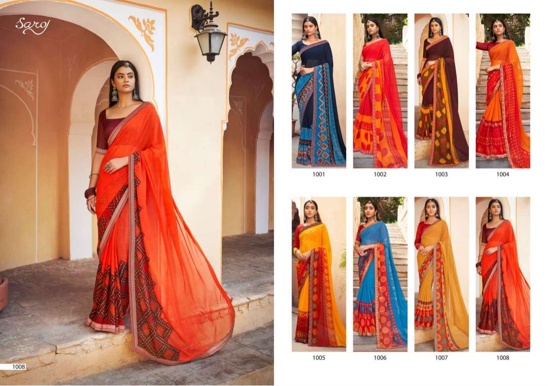 Saroj Sarangi Casual Wear Georgette Saree Collection