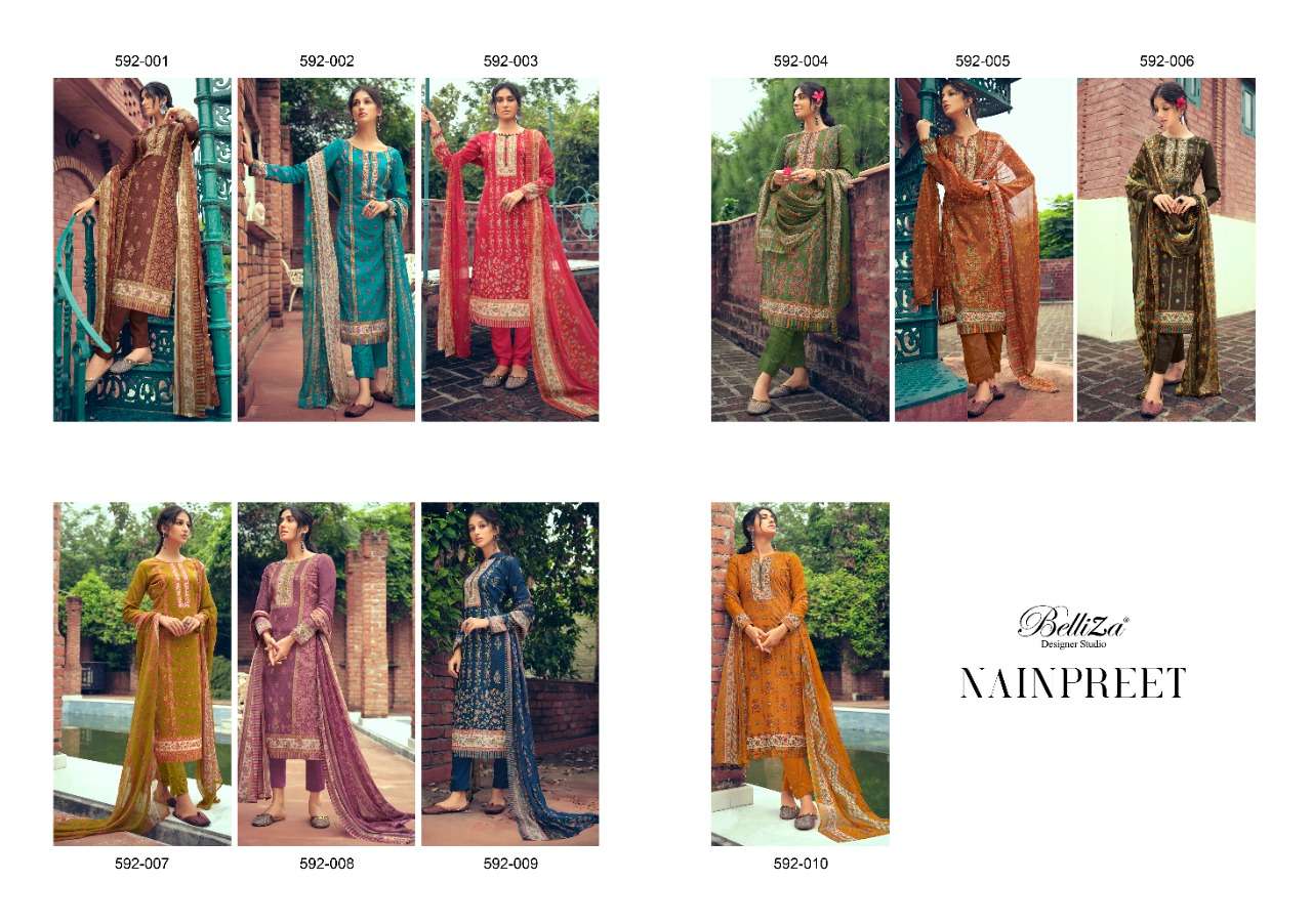 Belliza Nainpreet Exclusive Wear Designer Dress Materials Catalog