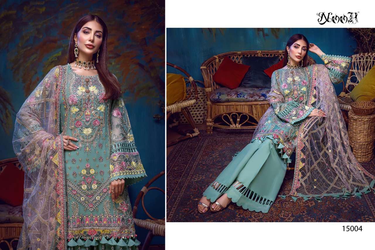 Noor Minhal Vol 4 Fancy Georgette Embroidery Pakistani Salwar Suits Catalog