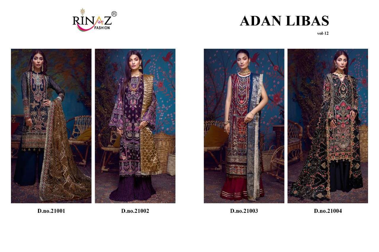 Rinaz Adan Libas Vol 12 Georgette Wear Pakistani Salwar Suits Catalog