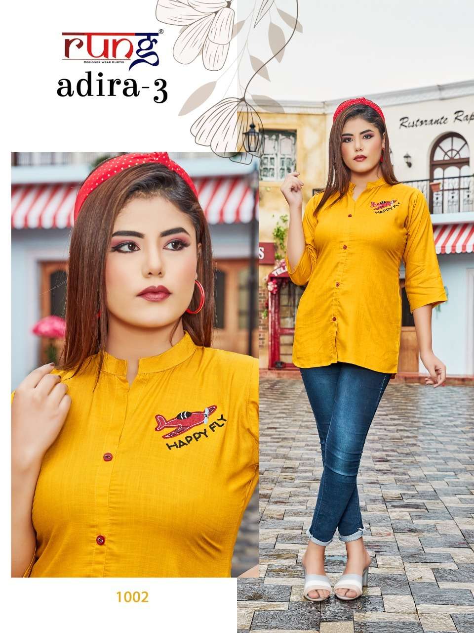 Rung Adira Vol 3 Fancy Rayon Embroidery Tops Catalog
