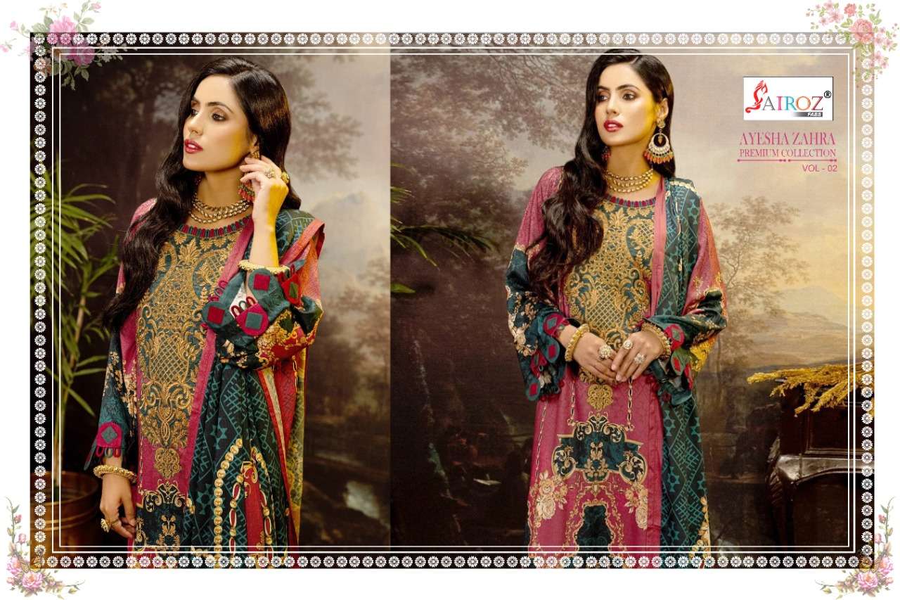 Sairoz Ayesha Zahra Vol 2 Pakistani Cotton Salwar Suits Catalog