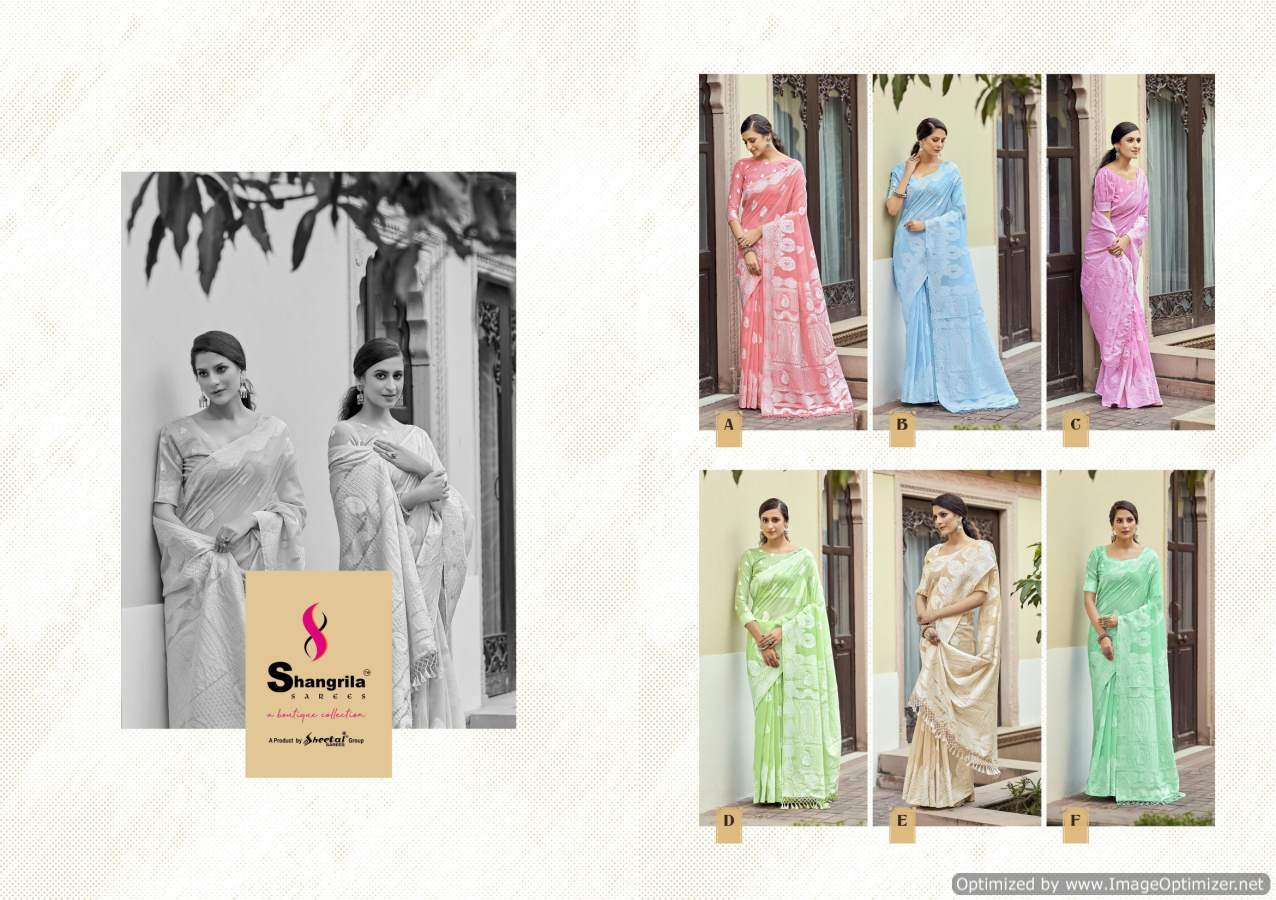 Shangrila Chikankari Silk Casual Wear Soft Linen Sarees Catalog