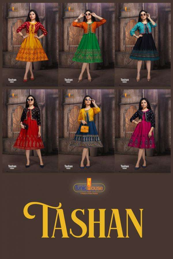 Tunic House Tashan Rayon Fancy Kurti With Jacket Catalog