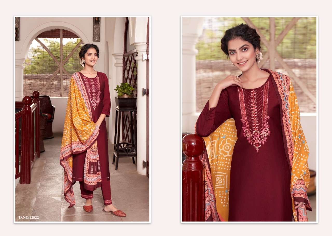 Kalaroop Purika Vol 4 Embroidery Readymade Dress Materials Catalog