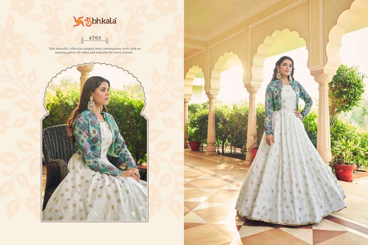 White Multi Color Exclusive Wear Anarkali Gown Wholesale