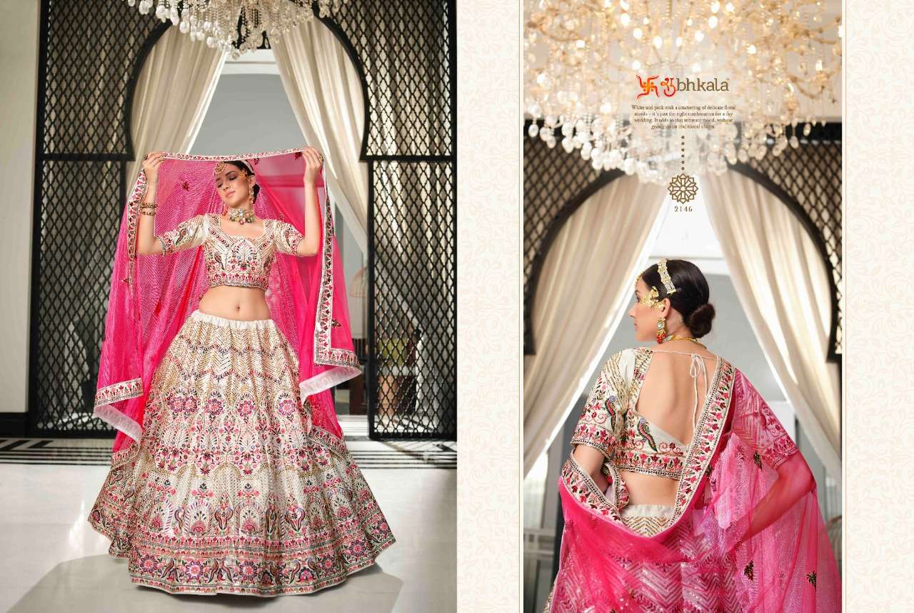 White Deep Pink  Multi-Color Wedding Wear Exclusive Lehenga Choli Wholesale