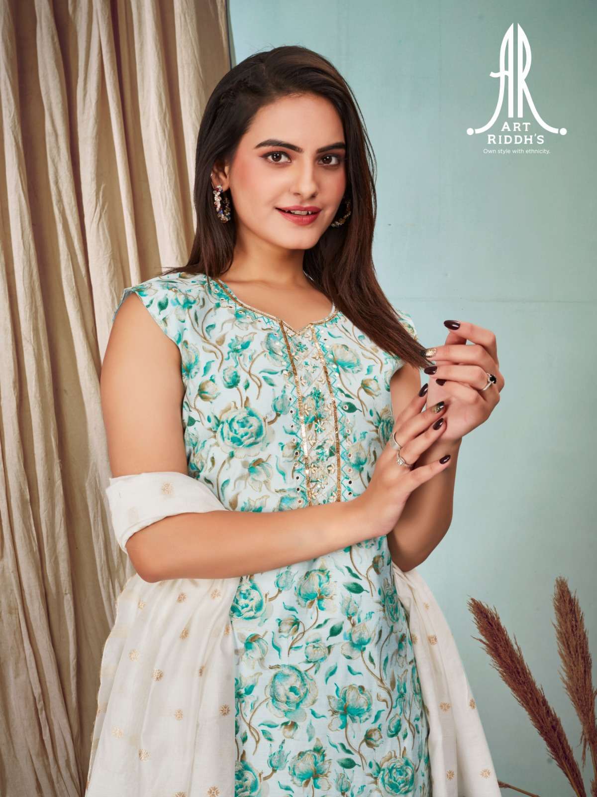 Ridh Art Ridh vol -1 MODAL CHANDARY HEAVY KHATLIWORK AND HAND WORK Kurti ...