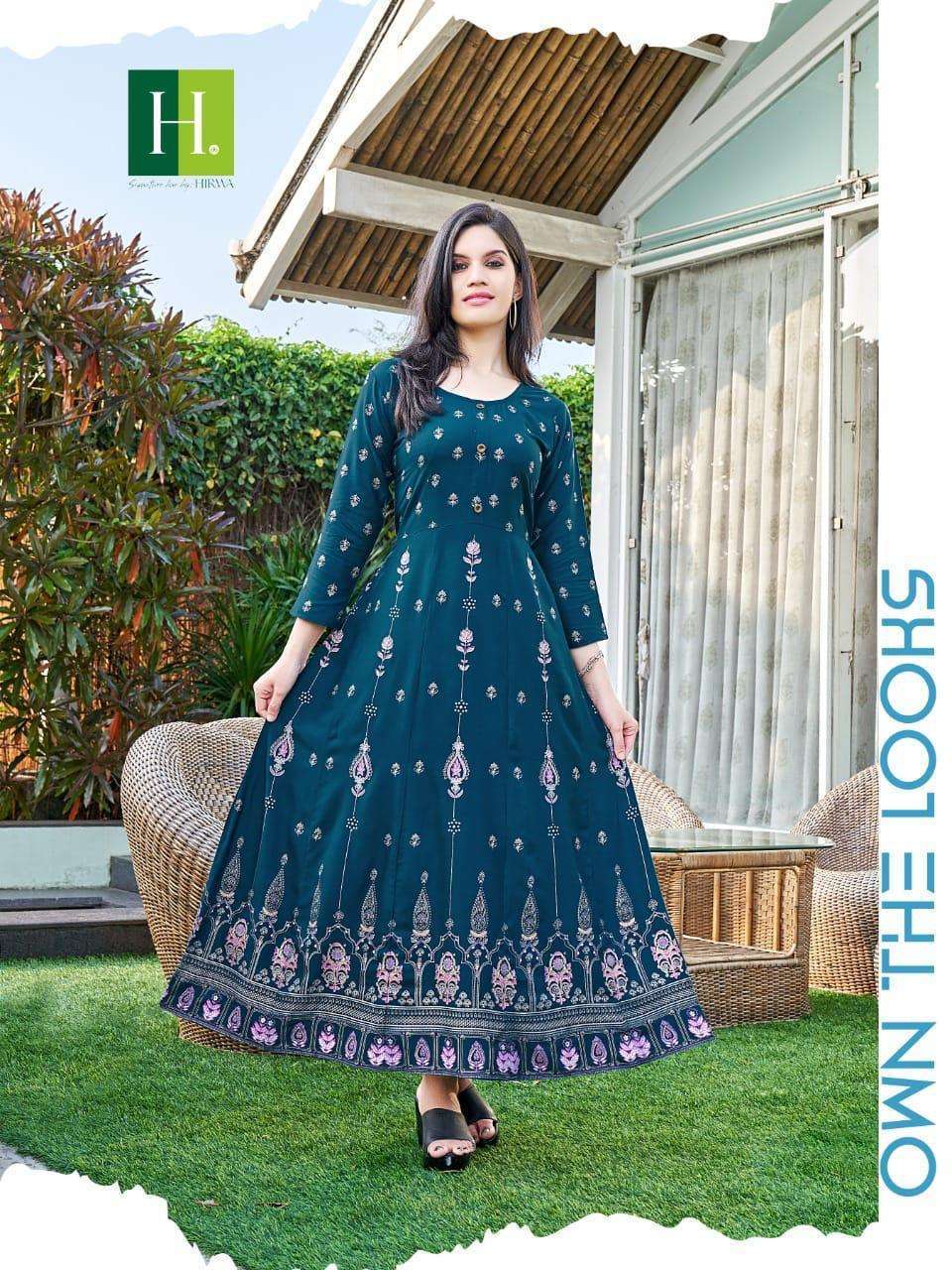 Buy FIKSTALL Latest Women Long Printed Gown Anarkali Kurti for Women &  Girls, Festival Green at Amazon.in