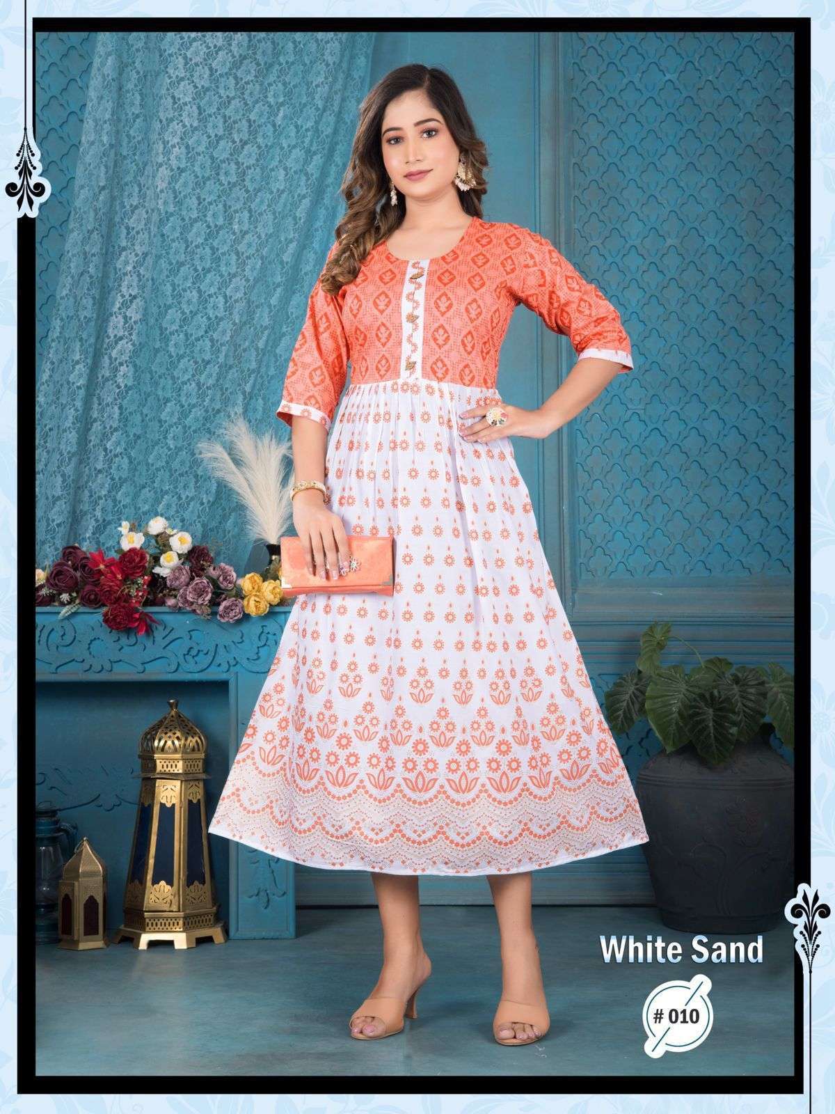 GOLDEN WHITE SAND Kurti Wholesale Branded Kurti market in India