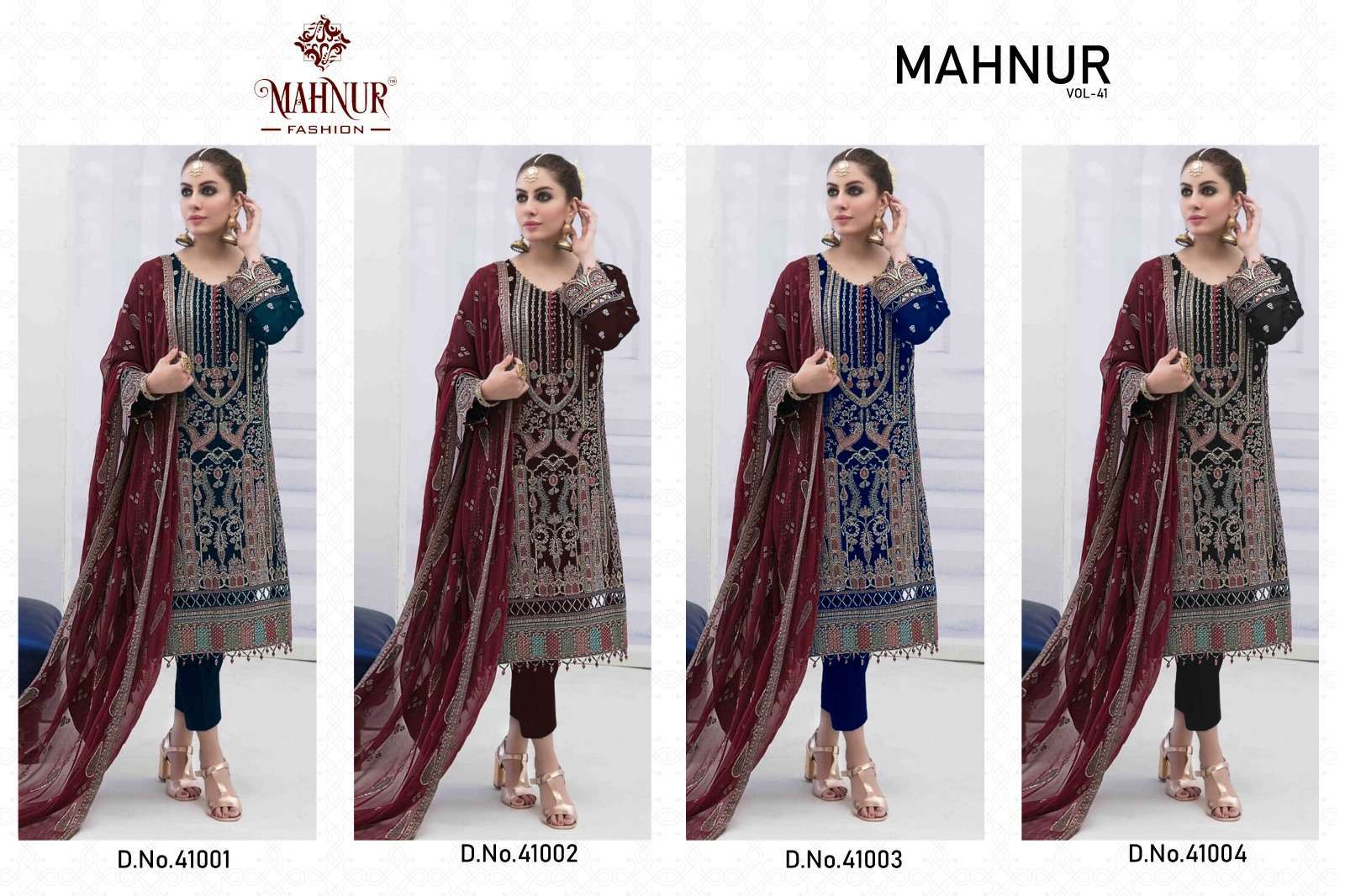 Mahnur Vol 41 Georgette Salwar Kameez Wholesale Branded Salwar Kameez  wholesaler in Surat