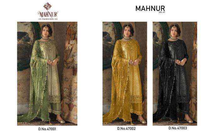 Mahnur Vol 47 Organza Salwar Kameez market in Surat