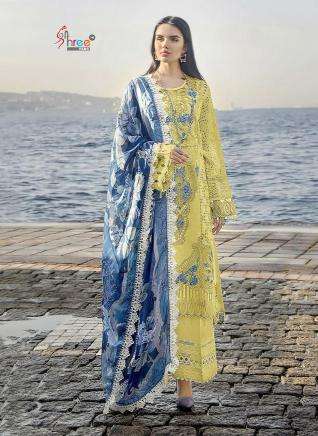Shree Mariya B Lawn 3615 Colors Chiffon Dupatta Latest Salwar Kameez Collection In Surat