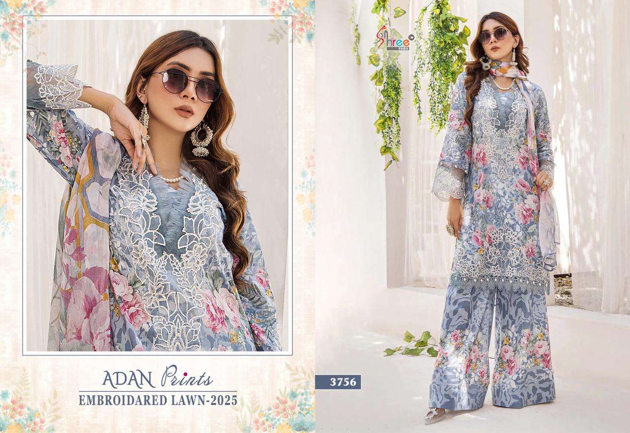 Shree Fabs Adan Prints Embroidered Lawn 2025 Catalog Chiffon Dupatta ...