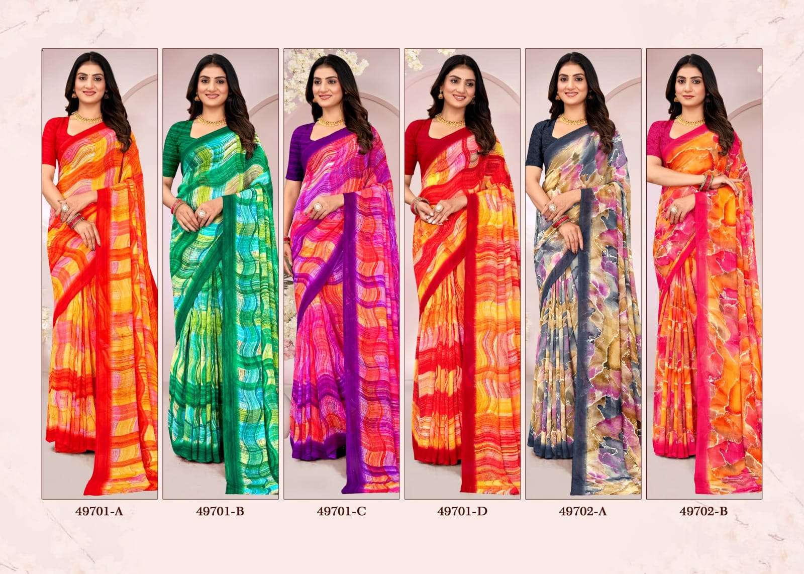Ruchi Ragaa Georgette 18 branded sarees in surat menufacturer and prices