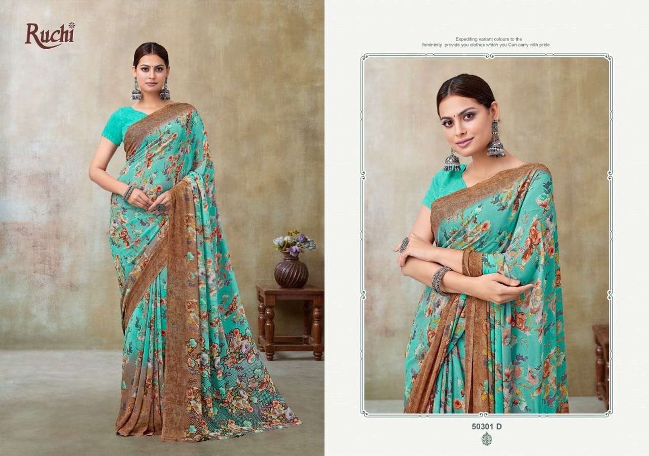 Ruchi Ragaa Georgette 21 gajanand sarees surat gujarat