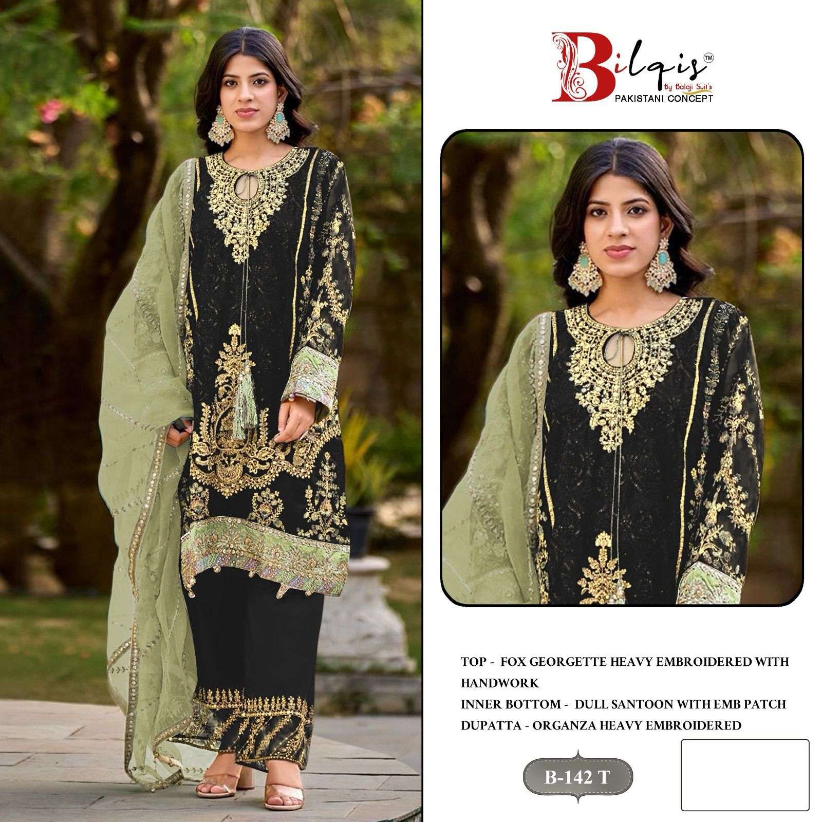 Bilqis B 142 A TO D wholesale market for pakistani suits in delhi