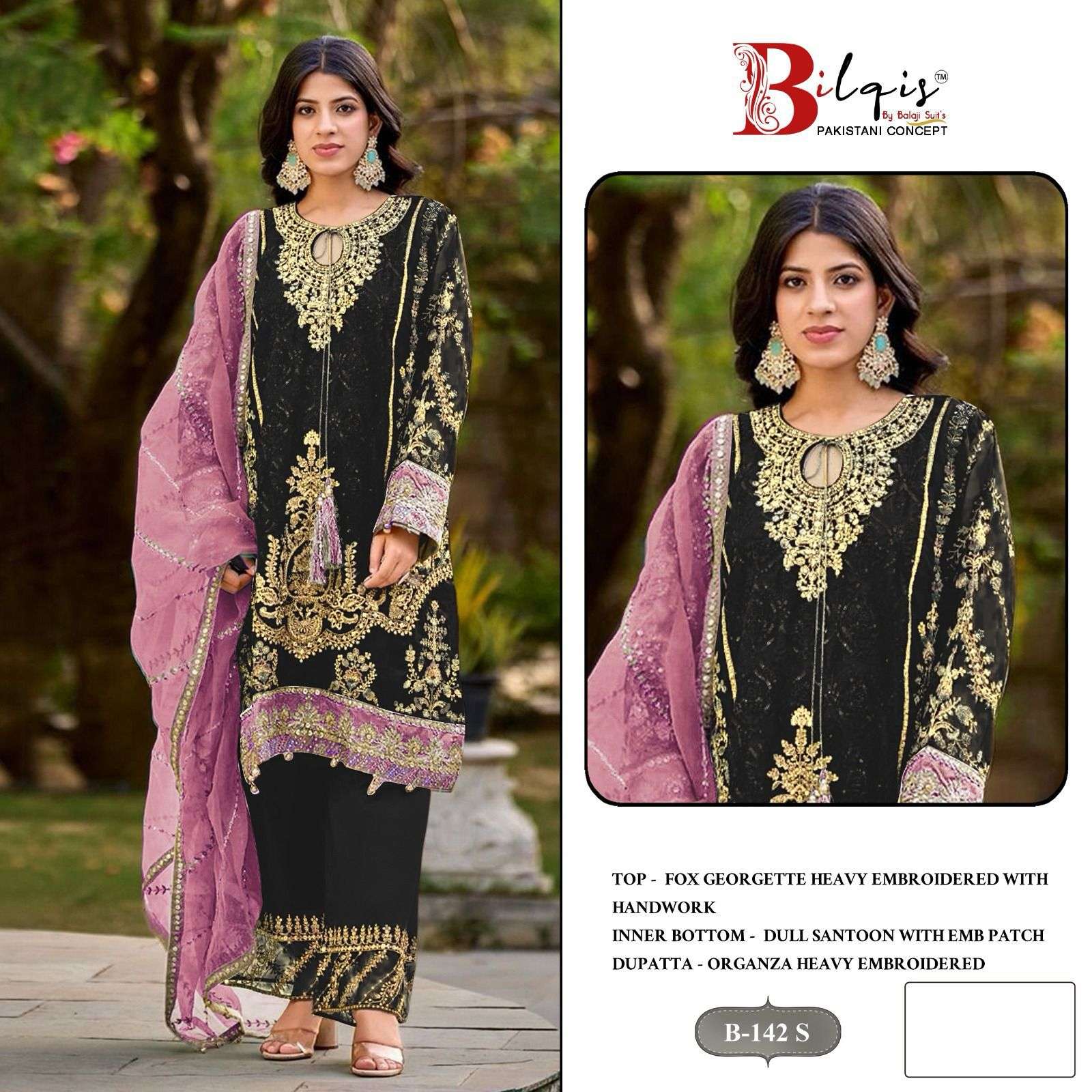 Bilqis B 142 A TO D wholesale market for pakistani suits in delhi