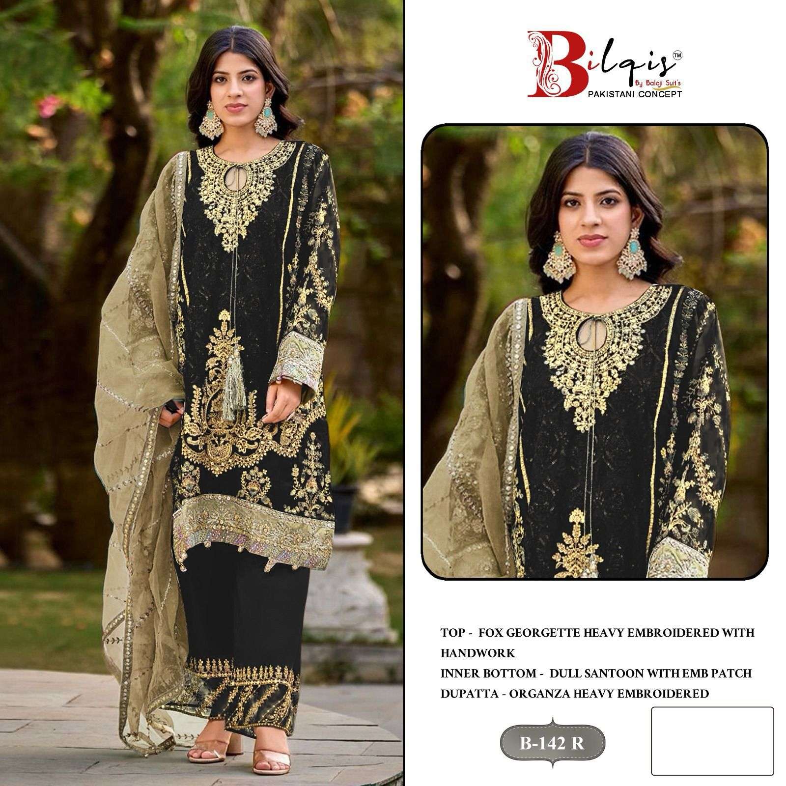Bilqis B 142 A TO D wholesale market for pakistani suits in delhi