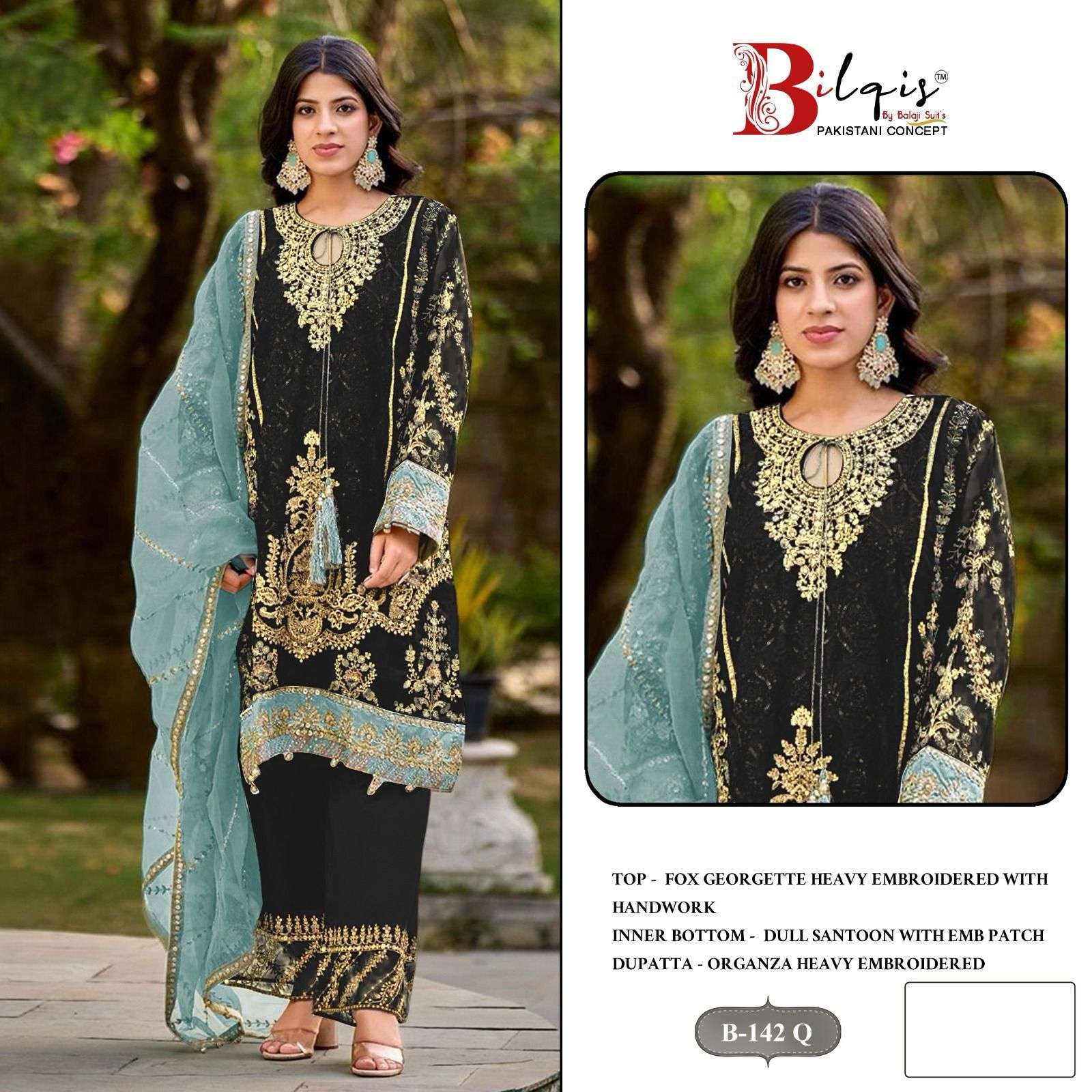 Bilqis B 142 A TO D wholesale market for pakistani suits in delhi