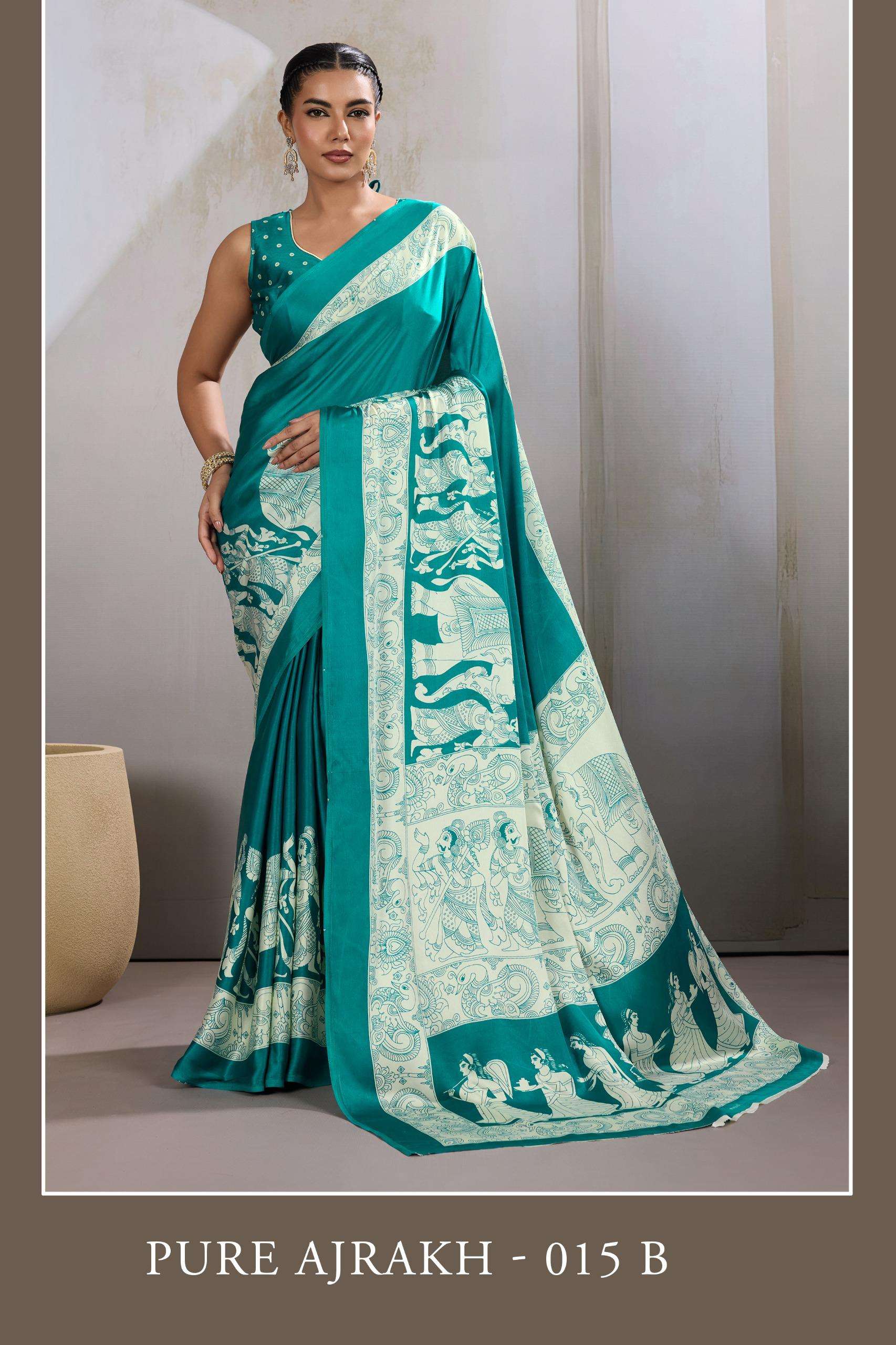 Rajtex Pure Ajrakh 015 sarees from surat online
