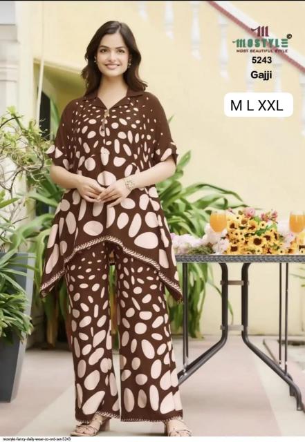Mostyle 5201 , 5204 & 5243 catalog co ord sets wholesale delhi - Sanvari Fashion