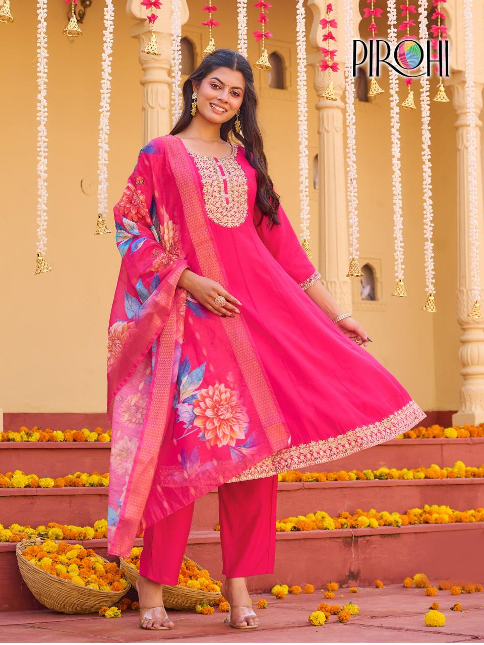 Pirohi Anarkali catalog branded kurti wholesale - Sanvari Fashion
