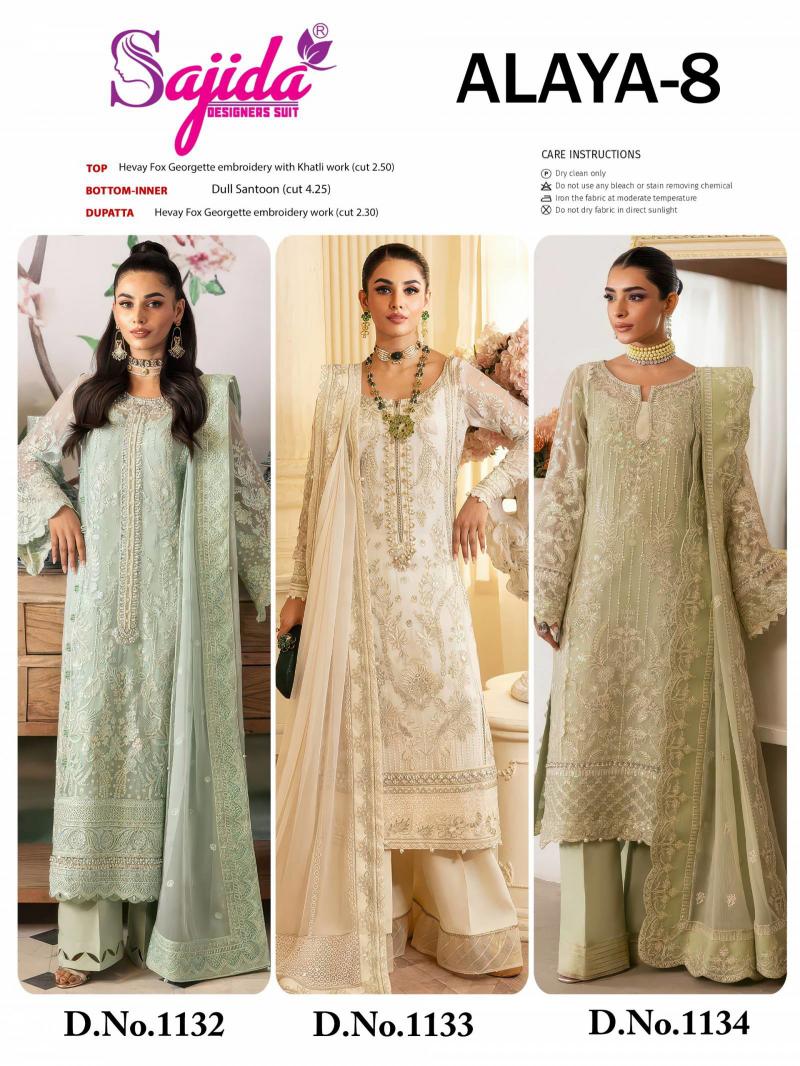 Sajida Alaya Vol 8 catalog wholesale market for pakistani suits in mumbai - Sanvari Fashion