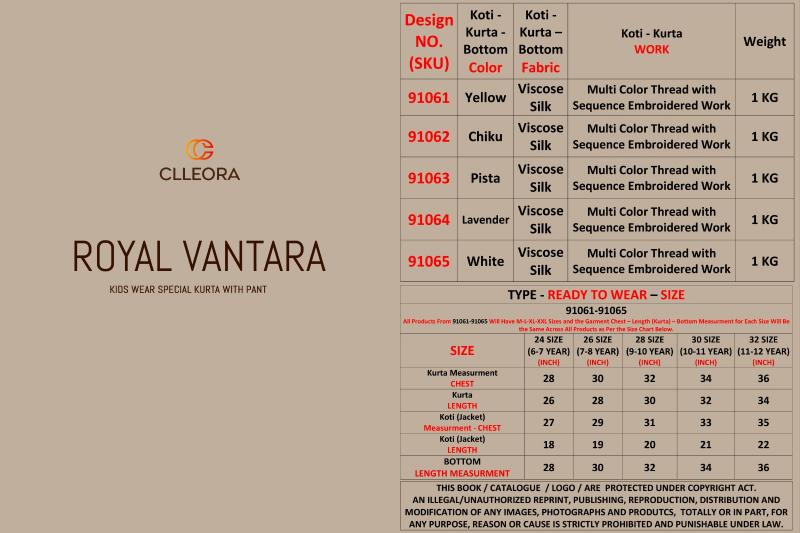 Clleora Royal Vantara catalog kids wear wholesaler - Sanvari Fashion