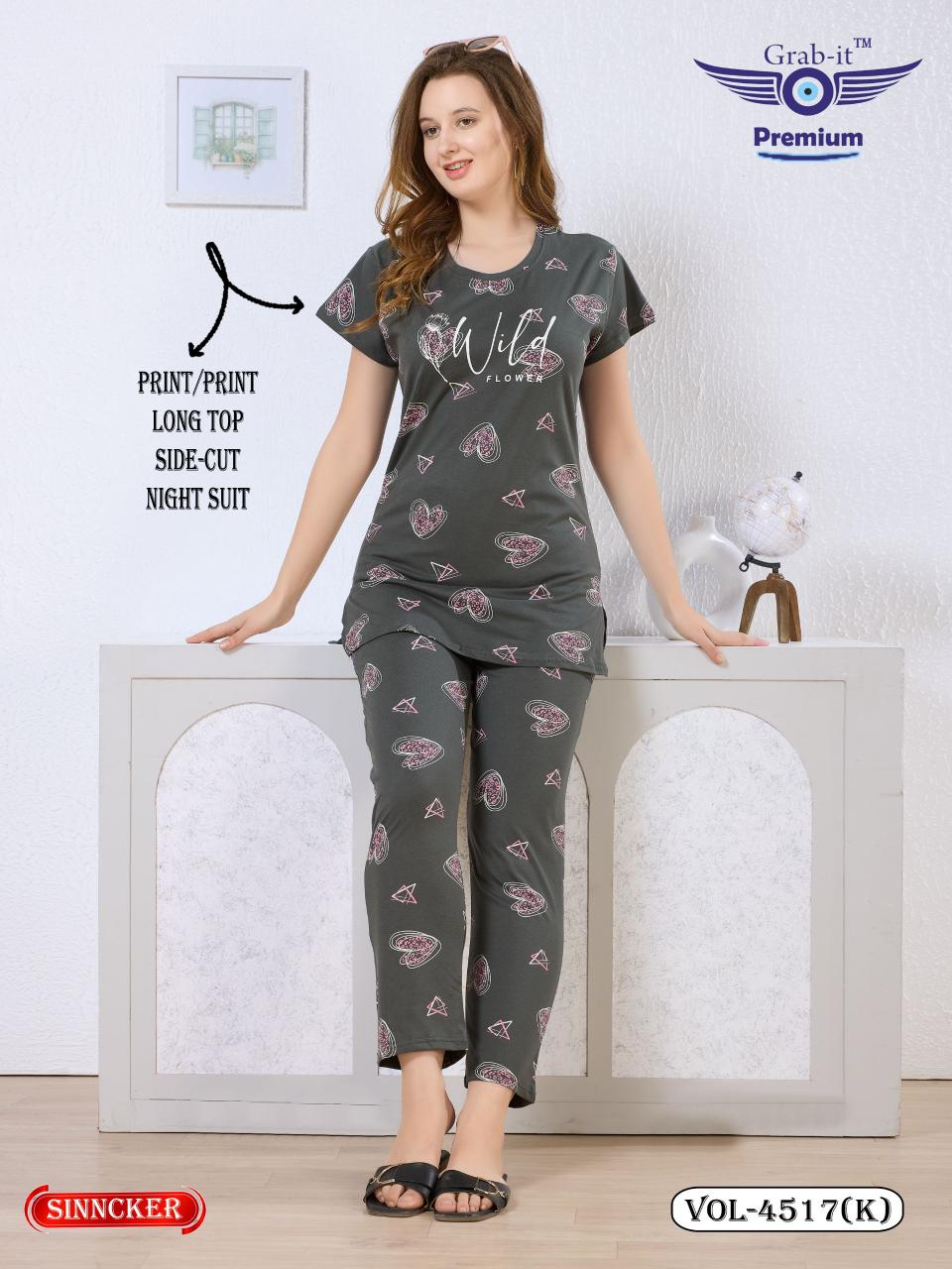 Grab it 4517 catalog co ord set style night dress - Sanvari Fashion
