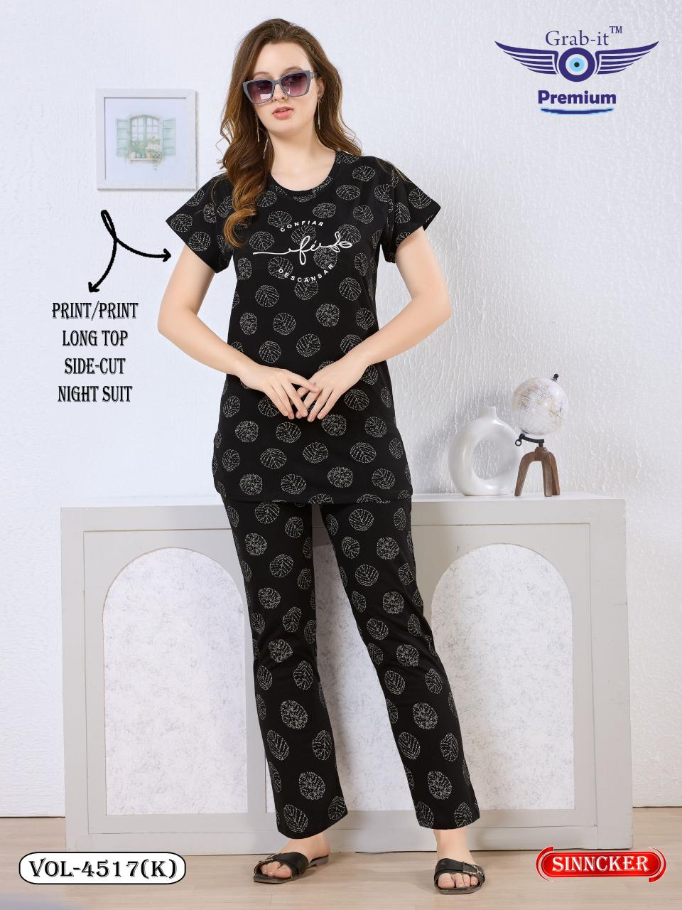 Grab it 4517 catalog co ord set style night dress - Sanvari Fashion