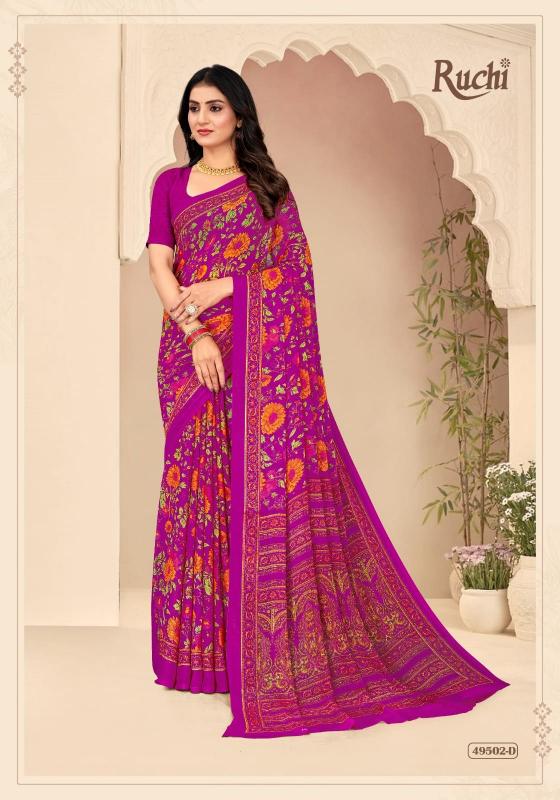 Ruchi Star Chiffon 205 catalog wholesale sarees catalogue in surat  - Sanvari Fashion