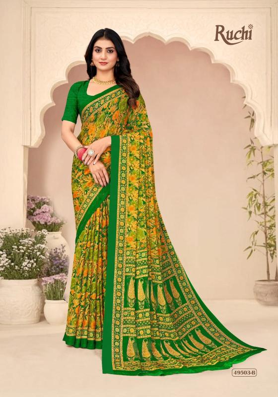 Ruchi Star Chiffon 205 catalog wholesale sarees catalogue in surat  - Sanvari Fashion