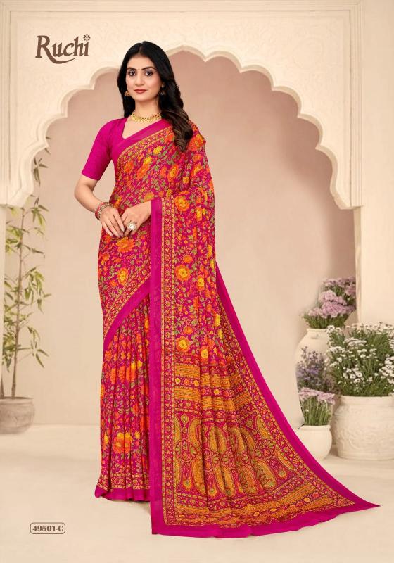 Ruchi Star Chiffon 205 catalog wholesale sarees catalogue in surat  - Sanvari Fashion