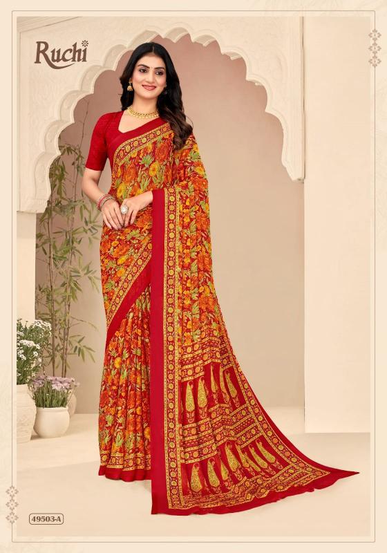 Ruchi Star Chiffon 205 catalog wholesale sarees catalogue in surat  - Sanvari Fashion