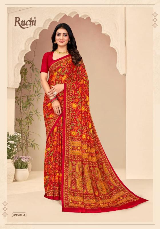 Ruchi Star Chiffon 205 catalog wholesale sarees catalogue in surat  - Sanvari Fashion
