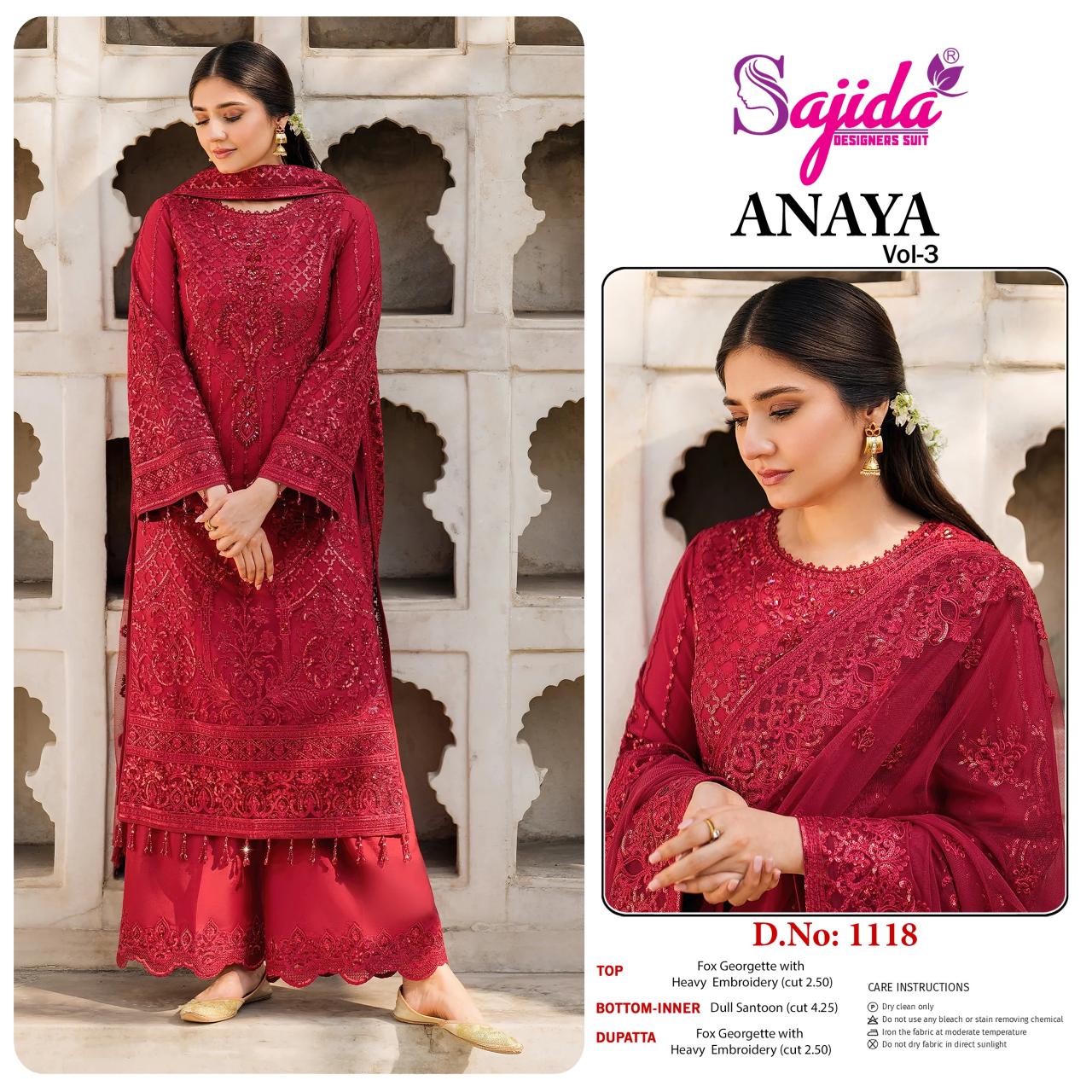 Sajida Anaya vol 3 catalog pakistani suits for ladies  - Sanvari Fashion