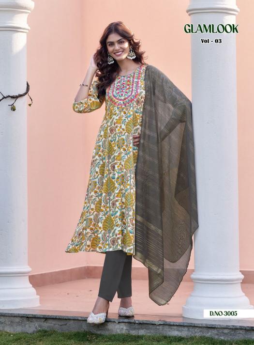 Diya Trends Glamlook vol 3 catalog branded designer kurti wholesale shops in mumbai - Sanvari Fashion
