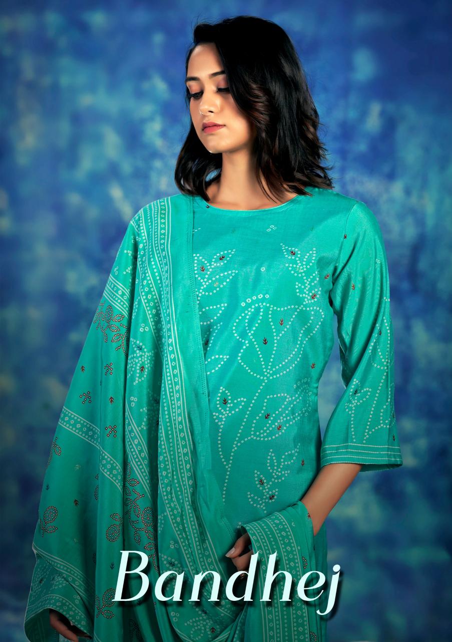 Sargam Bandhej catalog dress material shop in surat - Sanvari Fashion